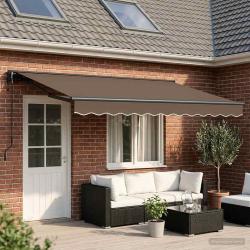 Auvent r&eacute;tractable Taupe 4 &times; 3 m Polyester et Aluminium