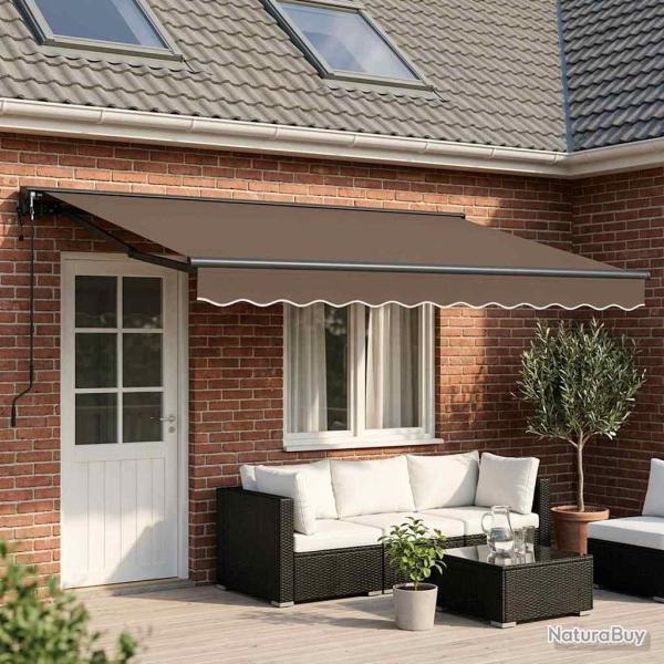 Auvent r�tractable Taupe 4 � 3 m Polyester et Aluminium