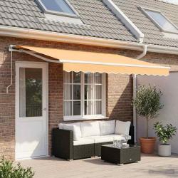 Auvent r&eacute;tractable Sable 400 &times; 350 cm Polyester et Aluminium