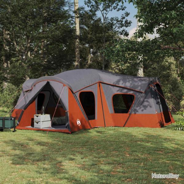Tente familiale Gris et orange 610 x 610 x 210 cm