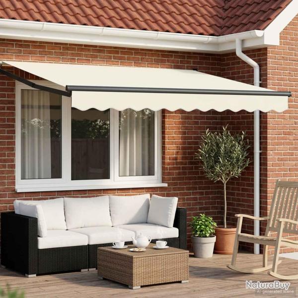 Auvent r�tractable �lectrique Cr�me et Anthracite 3,5 x 2,5 m