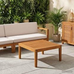 table Bois d'Acacia Massif Naturel 60 x 60 x 30 cm