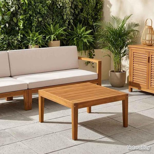 table Bois d'Acacia Massif Naturel 60 x 60 x 30 cm