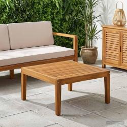 table Bois d'Acacia Massif Naturel 60 x 60 x 30 cm
