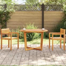 Table de jardin ronde &Oslash;110x75 cm en bois massif d'acacia