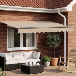 Auvent r&eacute;tractable &eacute;lectrique Beige et Anthracite 3,5 x 2,5 m