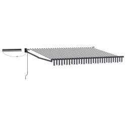 Auvent r&eacute;tractable &eacute;lectrique Anthracite et blanc 3,5 x 2,5 m