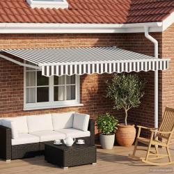 Auvent r&eacute;tractable &eacute;lectrique Anthracite et blanc 3,5 x 2,5 m