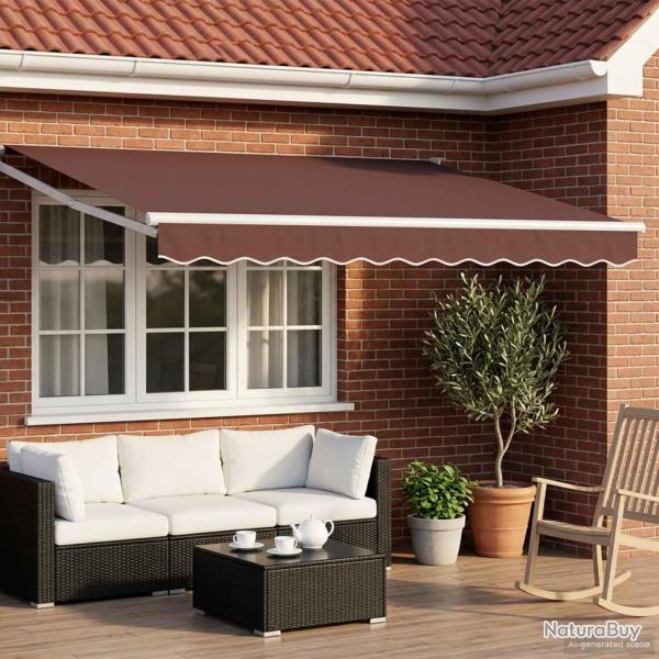 Auvent r�tractable �lectrique Marron et blanc 3,5 x 2,5 m