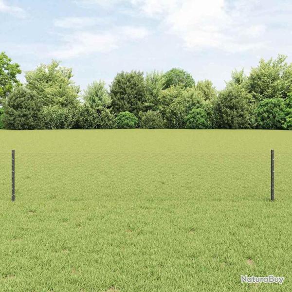 Cl�ture hexagonale avec poteau 10 x 0,4 m Gris Maille