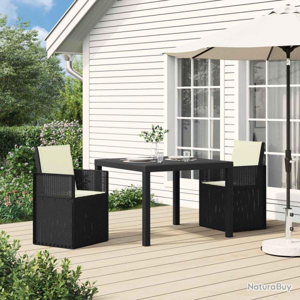 Chaises de jardin salle � manger 2 pcs Anthracite et cr�me PP