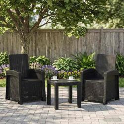 Chaise de jardin inclinable imitant le rotin 2 pcs Anthracite