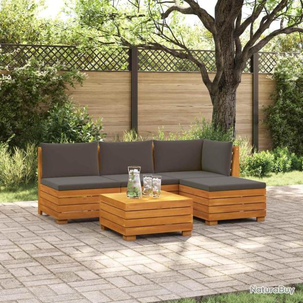 Ensemble de canap�s d'ext�rieur avec coussin 5 Pi�ce Marron