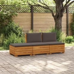 Ensemble de canap&eacute;s d'ext&eacute;rieur avec coussin 3 Pi&egrave;ce Marron