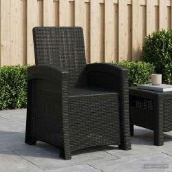 Chaise de jardin inclinable imitant le rotin Anthracite PP