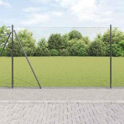 Cl&ocirc;ture hexagonale avec base en b&eacute;ton 10 x 1,6 m Gris Maille