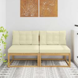2 Pi&egrave;ce Sofa de milieu ext&eacute;rieur Polyester Blanc