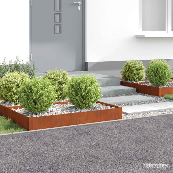 Bordure de Pelouse 4 pcs 100 x 60 x 20 cm Acier Rouill�