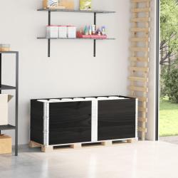 Colliers de palette 3 pcs noir 150x50 cm bois de pin solide