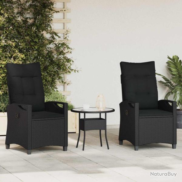 Chaise de jardin 2 pcs Noir 56 x 64 x 94 cm Acier et Polyester