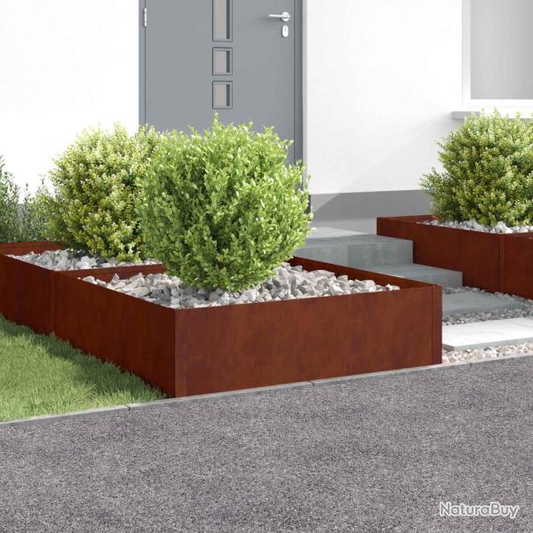 Bordure de Pelouse 4 pcs 100 x 100 x 35 cm Acier Rouill�