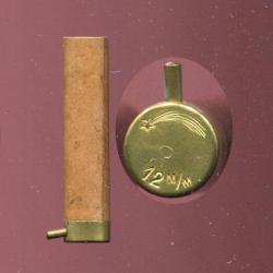 Cal. 12 mm &agrave; broche - marquage : Com&egrave;te - douille carton saumon sans bourrelet - jamais charg&eacute;e