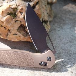 Couteau CJRB Acacia Brown Lame Acier AR-RPM9 Black Manche FRN Crossbar Lock IKBS Clip 1952BBN