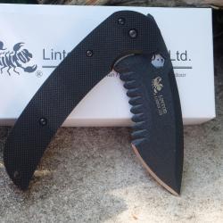 GOS Couteau Linton Cutlery Large Tactical Linerlock Lame Acier Inoxydable Manche G10