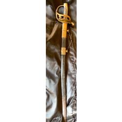 Rare sabre d'officier Norv&eacute;gien aux armes de Karl XV - 1860 - Norvegien saber