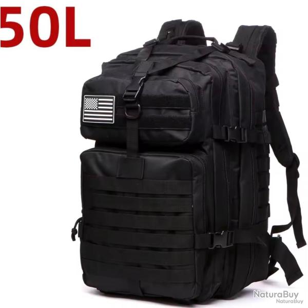 Sac � Doc Tactique Noire, grande capacit� 50L