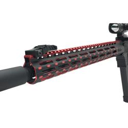 UTG Leapers - AR15 Garde-Main 15" Super Slim Free Float M-Lok - Noir et Rouge