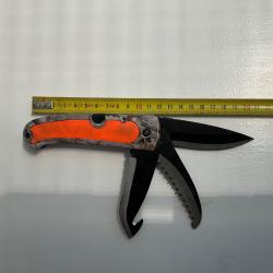 COUTEAUX 3 LAMES MANCHE CAMO/ORANGE