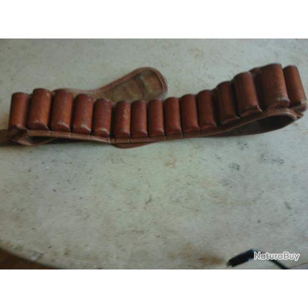 belge ceinture cartouchiere cal 12 cuir