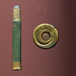 13 mm De Reffye Mitrailleuse Guerre 1870 - &eacute;tui laiton roul&eacute; recouvert de papier vert - PORT COMPRIS