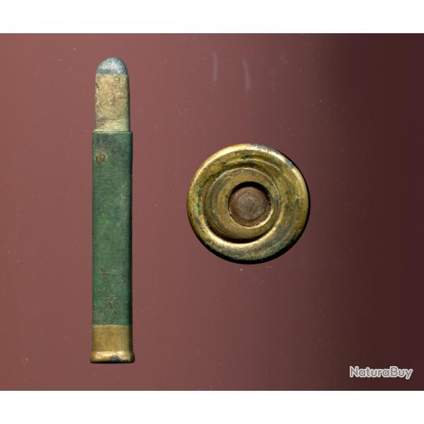 13 mm De Reffye Mitrailleuse Guerre 1870 - �tui laiton roul� recouvert de papier vert - PORT COMPRIS