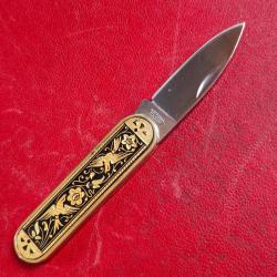 Couteau canif bijou de sac de Toledo Anframa de luxe damasquin&eacute; or