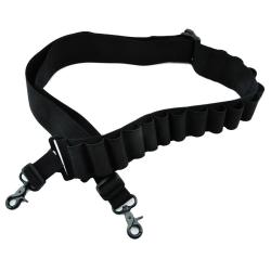 BRETELLE, &Eacute;LINGUE, SANGLE, BANDOULI&Egrave;RE NOIRE AVEC CARTOUCHI&Egrave;RE POUR ARMES 2 POINTS (NEUVE)