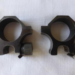 Anneaux pour montage lunette sur une carabine d'entrainement (22lr) Allemande