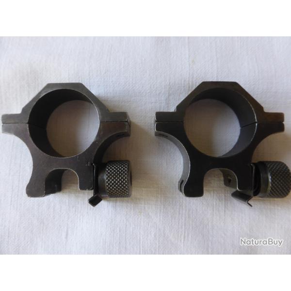 Anneaux pour montage lunette sur une carabine d'entrainement (22lr) Allemande