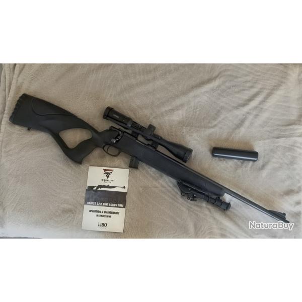 Carabine BO manufacture EM332 22lr avec accessoires