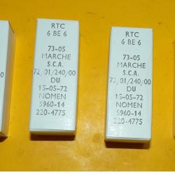 LOT DE LAMPES TUBES RADIO MILITAIRE , REFERENCE 6 BE 6&nbsp;,NOS AND NIB TUBES , RADIOAMATEUR ,&nbsp; NEUF&nbsp;, V