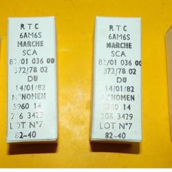 LOT DE LAMPES TUBES RADIO MILITAIRE , REFERENCE 6AM6&nbsp;S&nbsp;,NOS AND NIB TUBES , RADIOAMATEUR ,&nbsp; NEUF&nbsp;, V