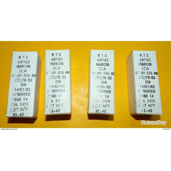 LOT DE LAMPES TUBES RADIO MILITAIRE , REFERENCE 6AM6�S�,NOS AND NIB TUBES , RADIOAMATEUR ,� NEUF�, V