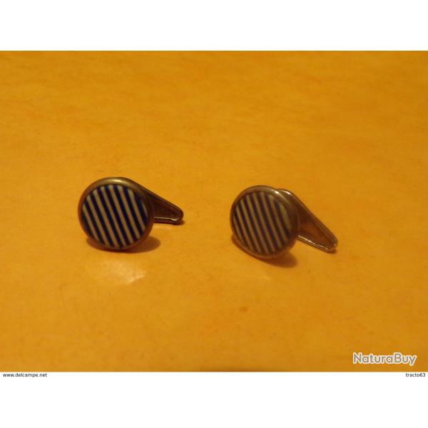 PAIRE DE BOUTONS DE MANCHETTES DE L'ECOLE MILITAIRE DE SAINT CYR� , BON ETAT VOIR PHOTO .POUR TOUT R