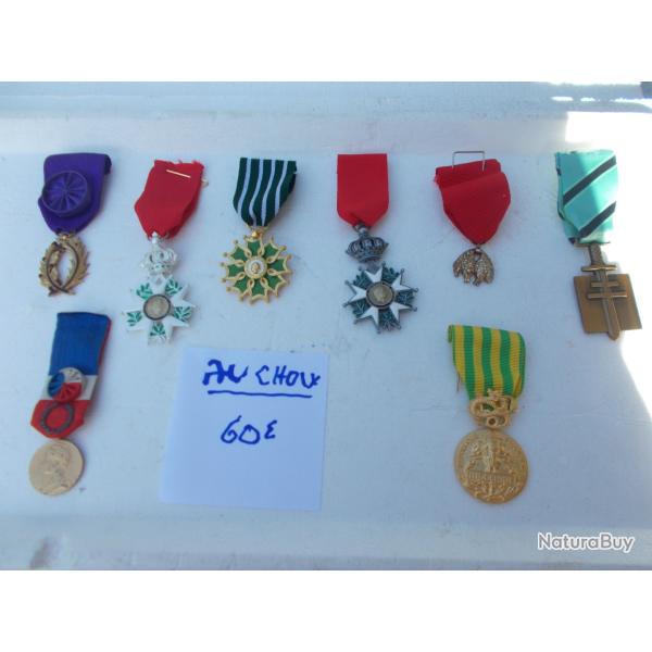 lot m�dailles militaires et civiles,� l'unit�,etat neuf