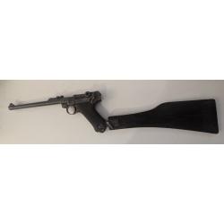 LUGER P08 ARTILLERIE ET SA PLANCHETTE / CROSSE CANON ET MECANIQUE EN TRES BON ETAT
