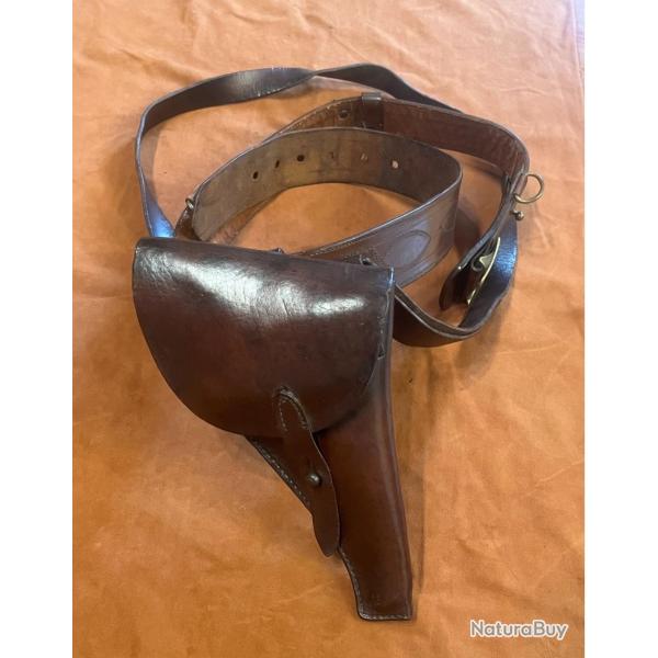 �tui revolver d'ordonnance 1892 simplifi� 1916 avec sa sangle et ceinturon r�glementaire