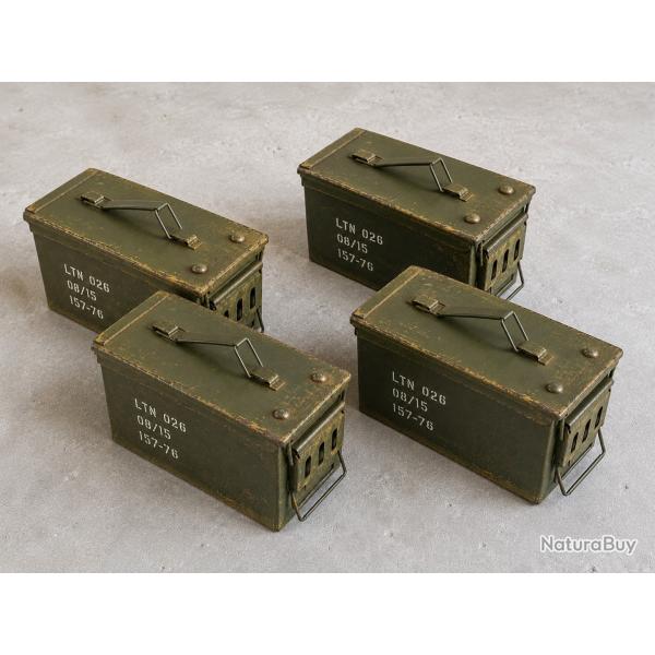 4x caisses / bo�tes � munitions 30x18x15cm en m�tal