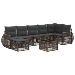Ensemble de canap&eacute; de jardin 8 pcs Gris et Gris fonc&eacute; polyrotin