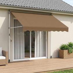 Auvent r&eacute;tractable manuel Beige 300 cm